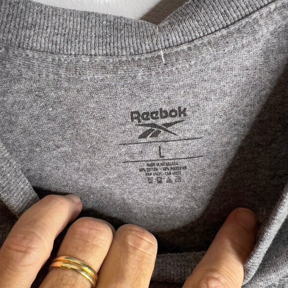 Reebok Men's Logo Graphic T-Shirt Gray Size L - Picture 5 of 7